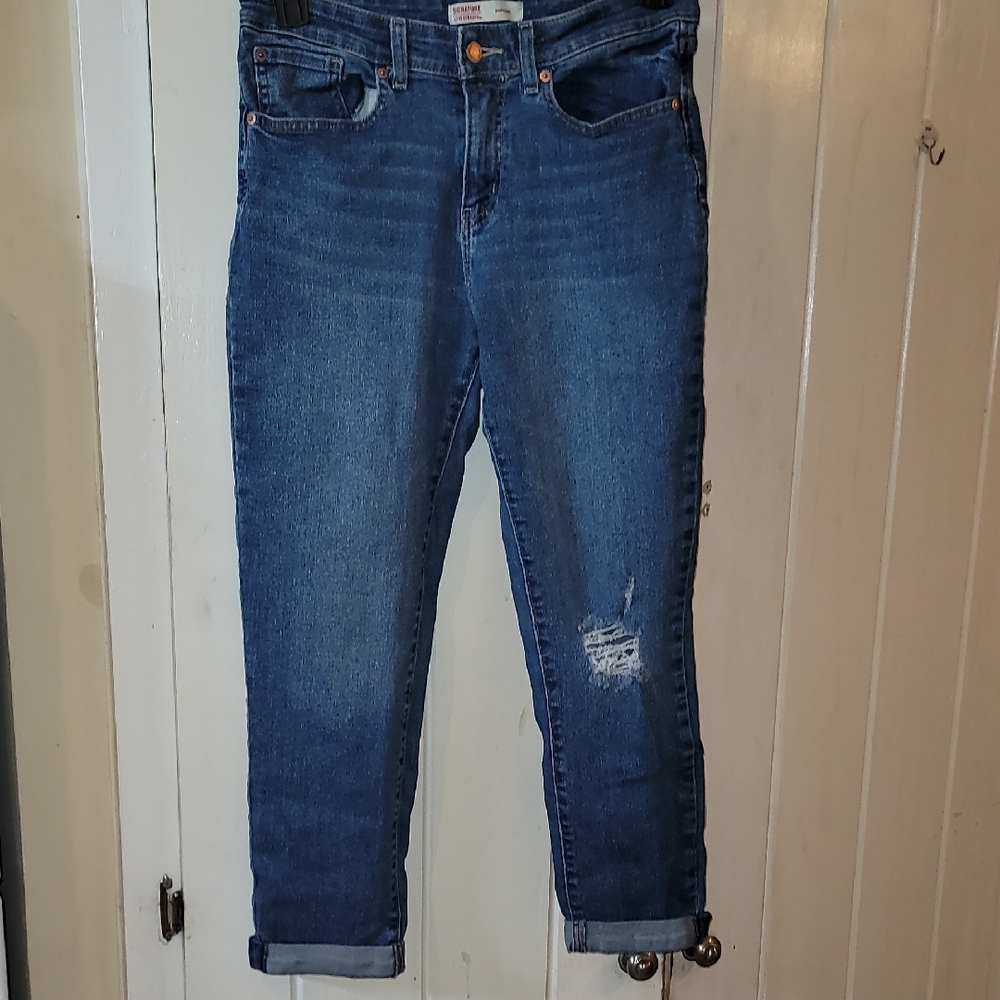 Signature by Levi Strauss Blue Ankle Cropped Jeans